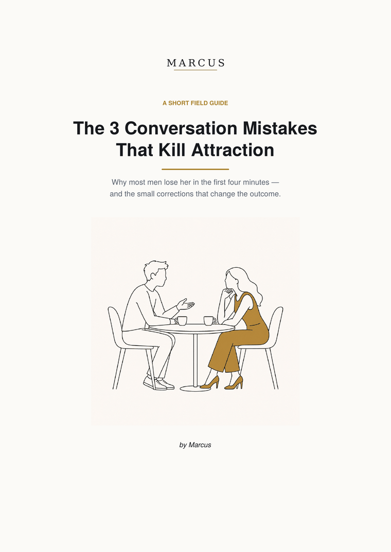 The 3 Conversation Mistakes That Kill Attraction - free guide cover